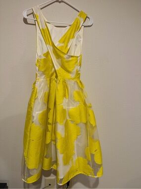 P.A.R.O.S.H. NWT Made in Italy Yellow Floral Organza Luxury Dress M 💛